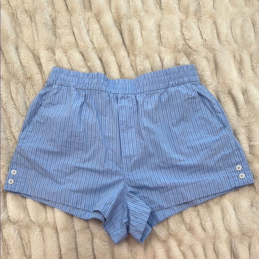 Blue Striped Women's Shorts
